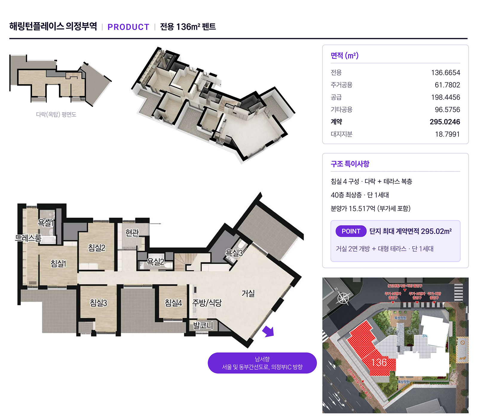 의정부역 해링턴플레이스 평면안내